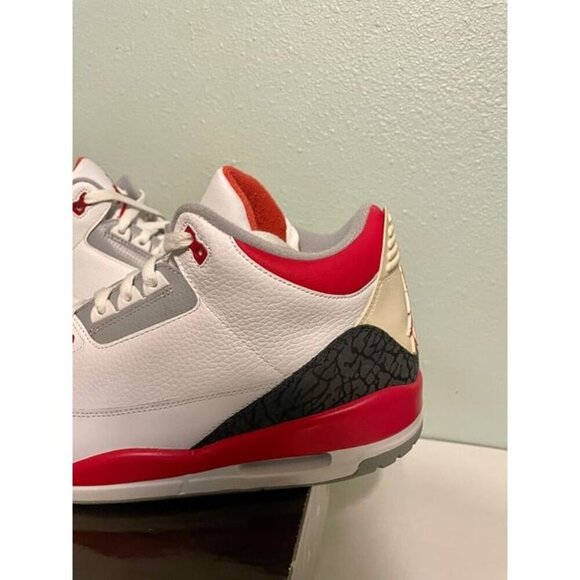 JORDAN 3 RETRO FIRE RED 2007 Mens Sneakers Sz 12 136064-161 White Black NEW main image 11